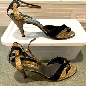 NIB sexy ankle strap snakeskin stiletto- 40.5 (10 - 10 1/2 US)